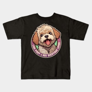 Funny Lagotto Romagnolo Lick First, Ask Questions Later Design Kids T-Shirt